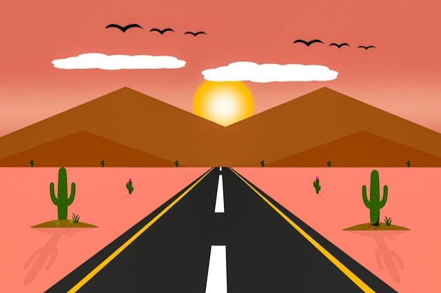 Bild zu den Angebotspaketen der psychologischen Beratung: Eine Straße führt in die Berge.