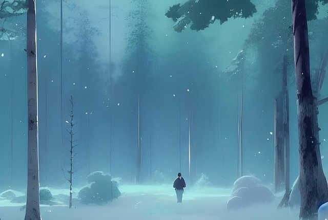 Bild zur psychologischen Einzelberatung: Eine Figur steht im Wald.